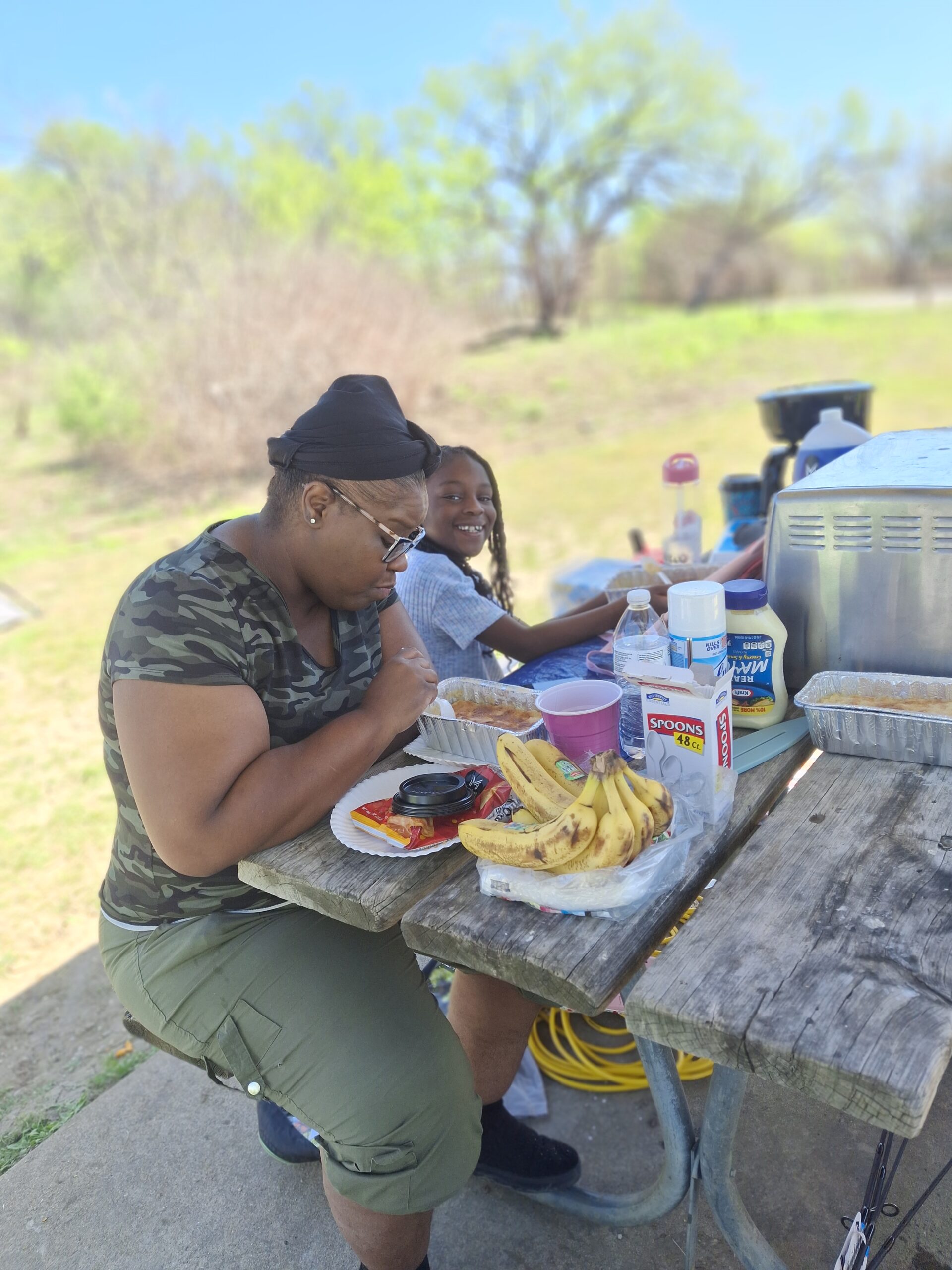 ENJOYING PEACH COBBLER