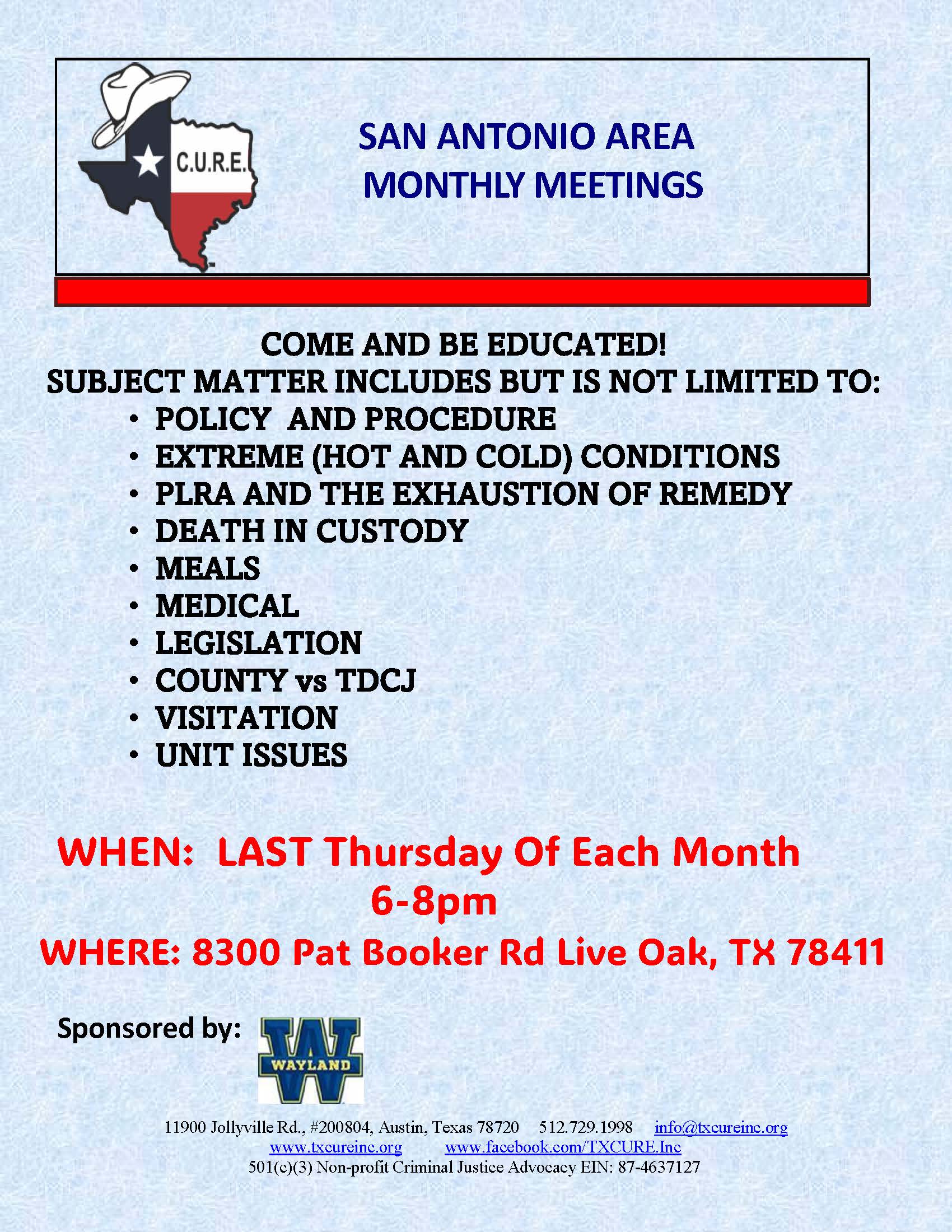 SAN ANTONIO AREA MONTHLY MEETINGS FLYER 3-31-26