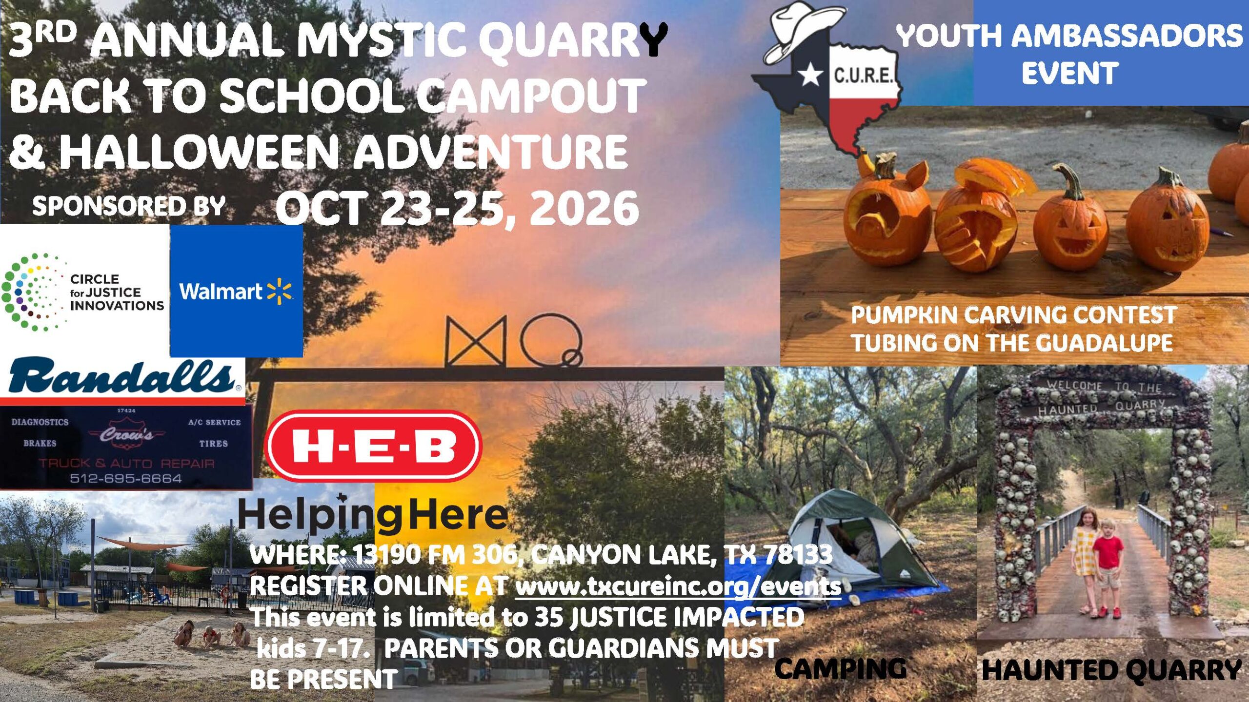 3rd ANNUAL MYSTIC QUARRY BACK TO SCHOOL CAMPOUT